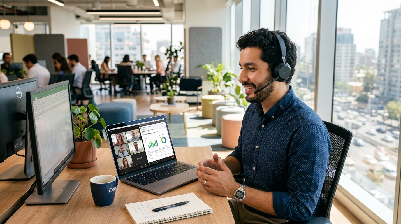 Nearshore accounting virtual assistant on video call supporting US accounting practice HR management and staff retention