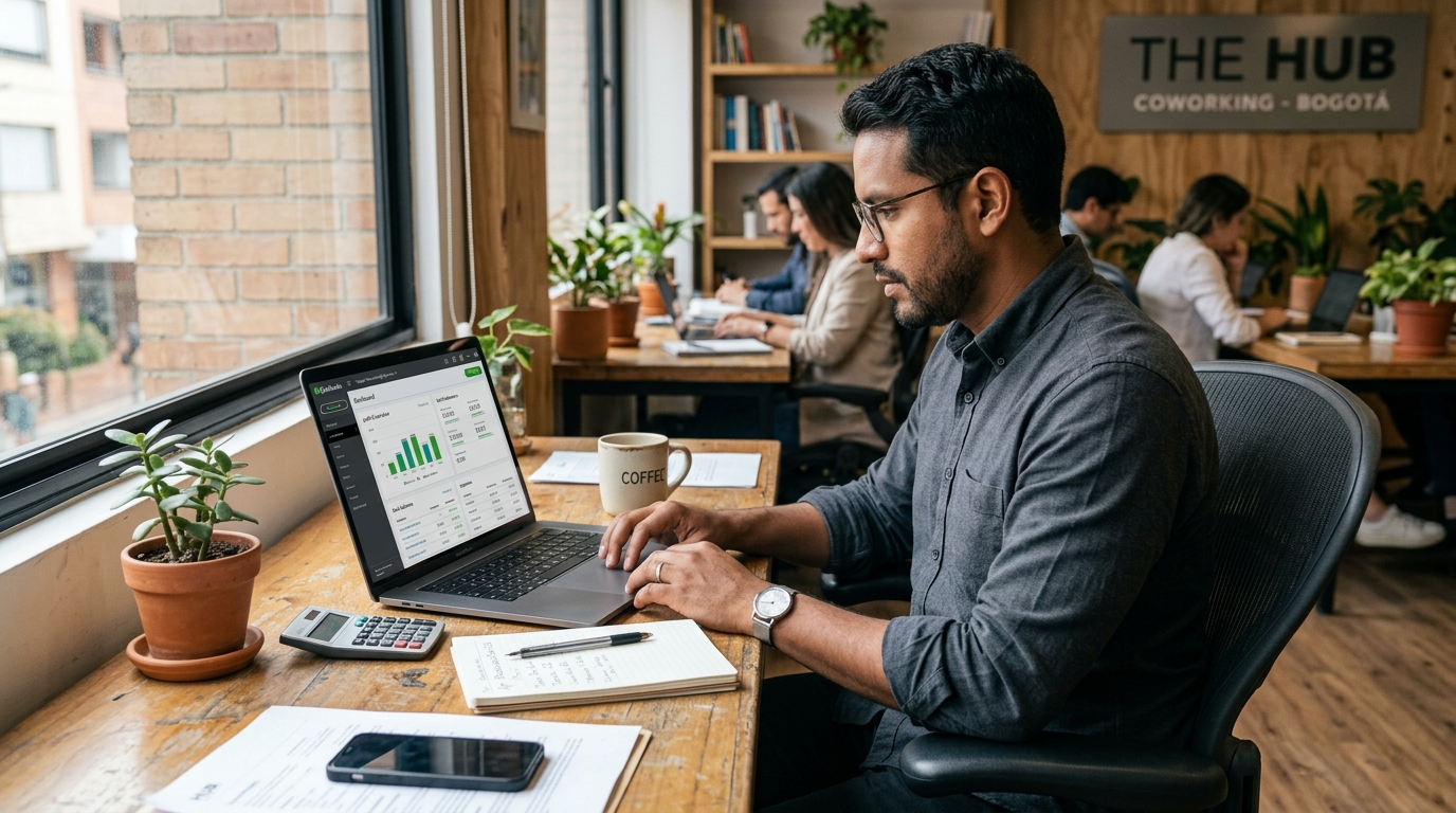 Nearshore bookkeeper reviewing QuickBooks Online dashboard, alternative to Bench vs Pilot bookkeeping platforms