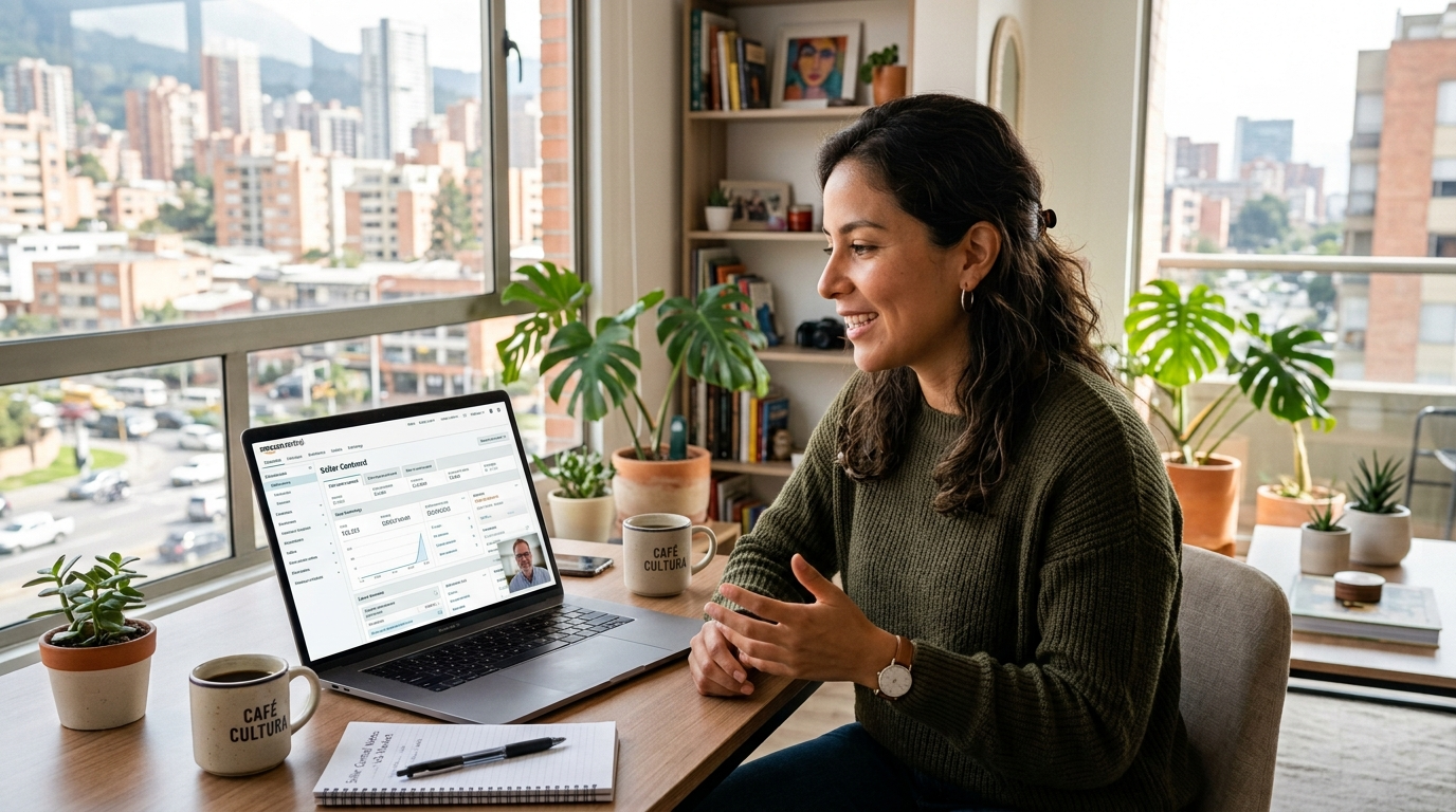 Nearshore Amazon FBA virtual assistant on a real-time video call with US seller client — Rose Talent Solutions 2026
