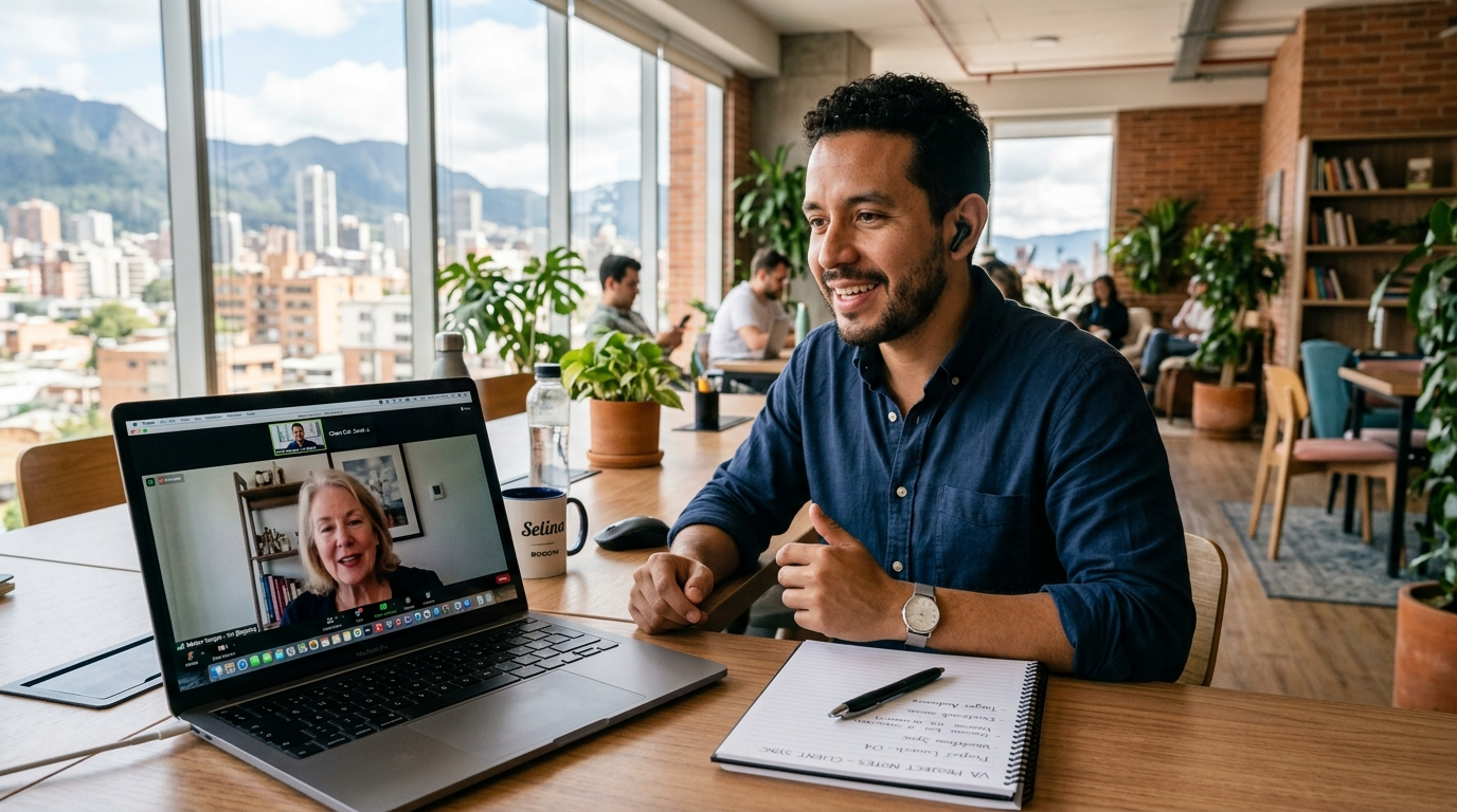 Nearshore virtual assistant on a video call with a US business client — best platforms to hire virtual assistants 2026
