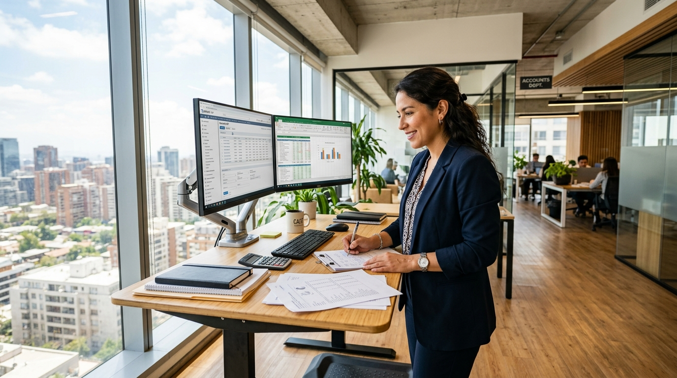 Nearshore virtual staff member handling CPA firm operations tasks including document review and accounting software workflows