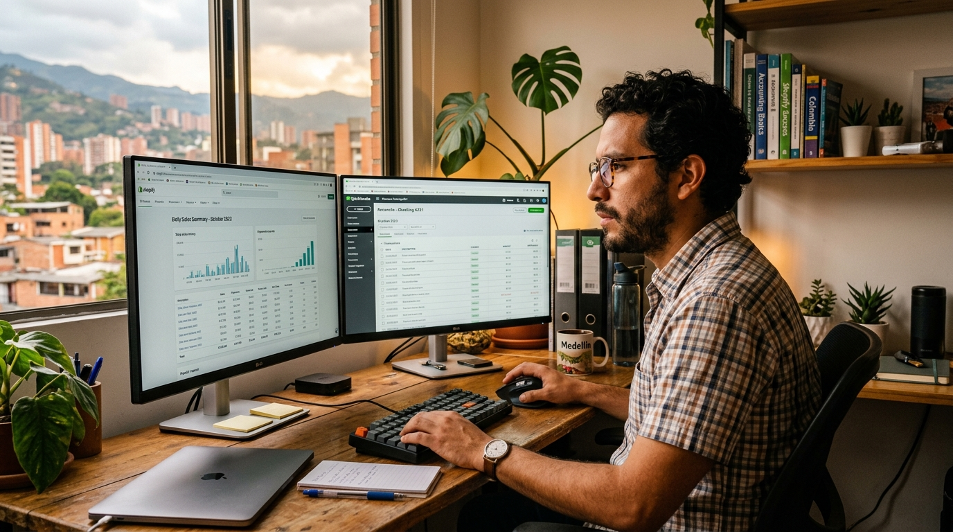 Nearshore ecommerce accounting VA in Latin America reconciling Shopify revenue in QuickBooks for a US business