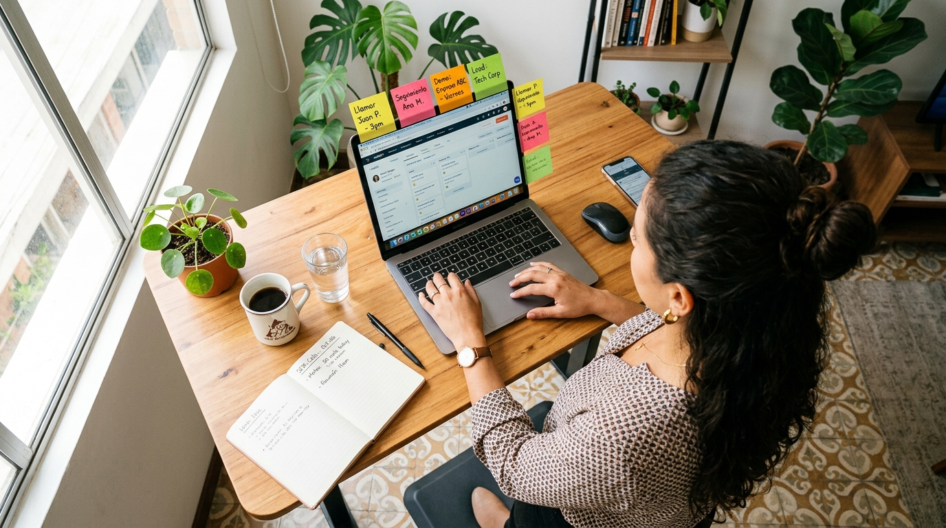 Full-time nearshore SDR at a Latin American home office using HubSpot CRM for B2B outbound prospecting
