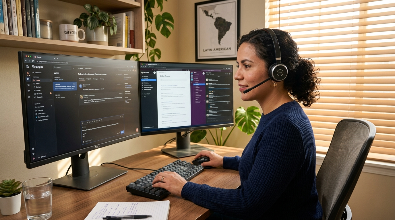 Nearshore Shopify VA handling customer service tickets in Gorgias — real-time US-hours support for ecommerce stores
