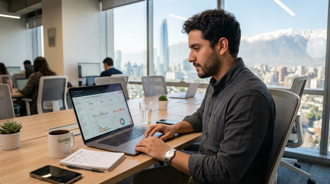 Nearshore virtual marketing assistant reviewing an email campaign performance report in HubSpot