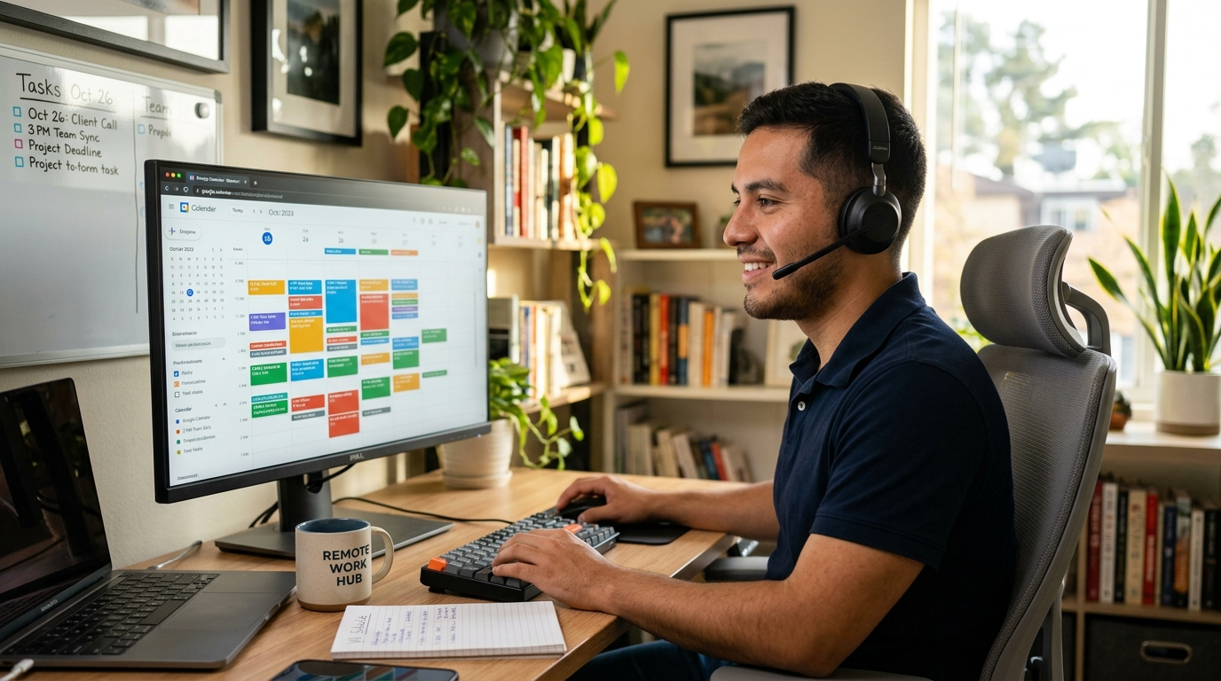 Nearshore virtual EA in Latin America managing complex multi-timezone calendaring for a US executive, afternoon session