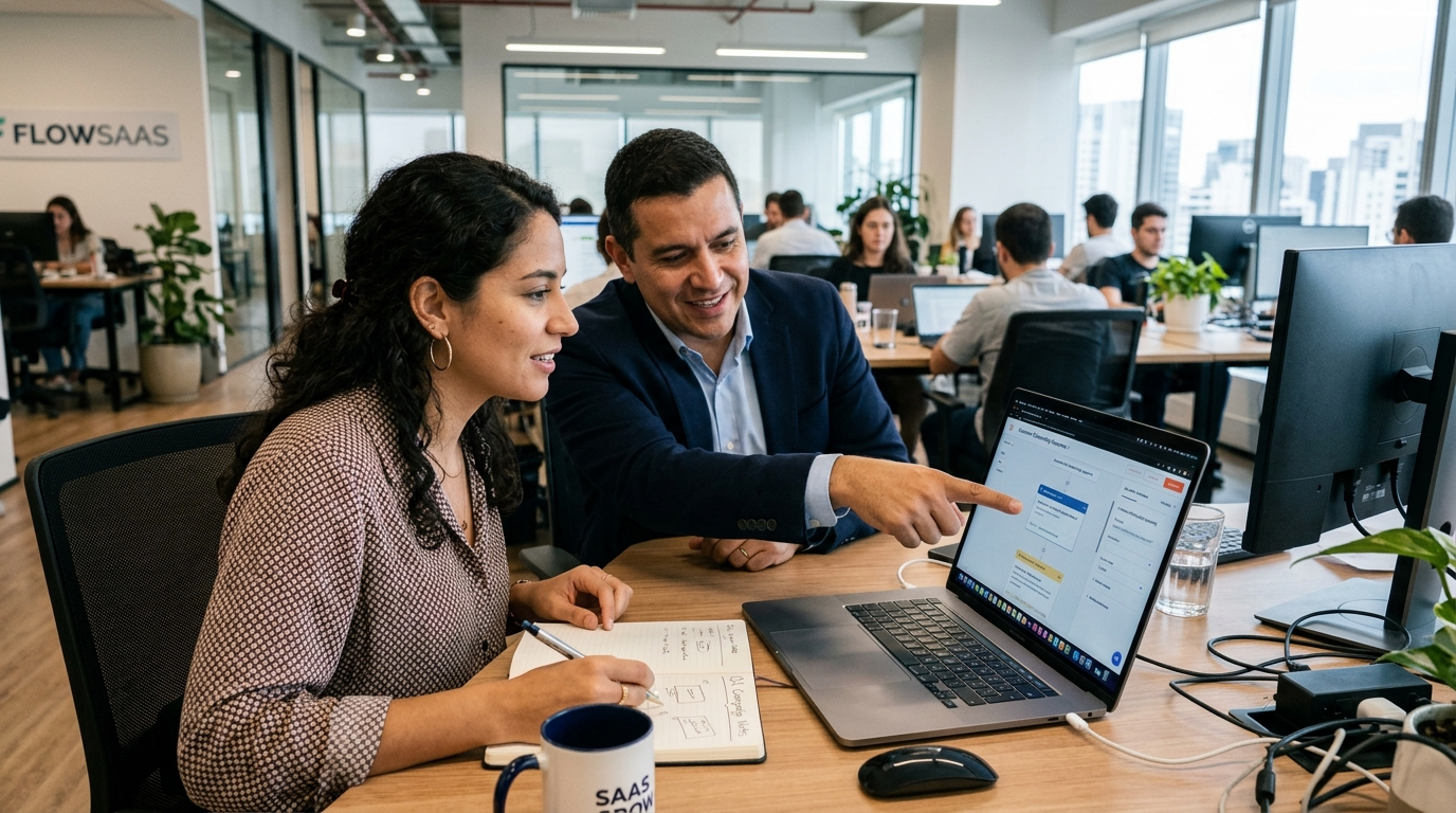 Sales manager reviewing cold email sequence with nearshore outsourced SDR during 30-day onboarding process