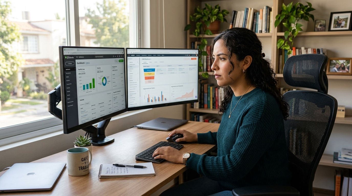 Latin American nearshore VA pre-trained on QuickBooks reviewing client data on dual monitors, in-house training vs pre-trained remote assistants 2026