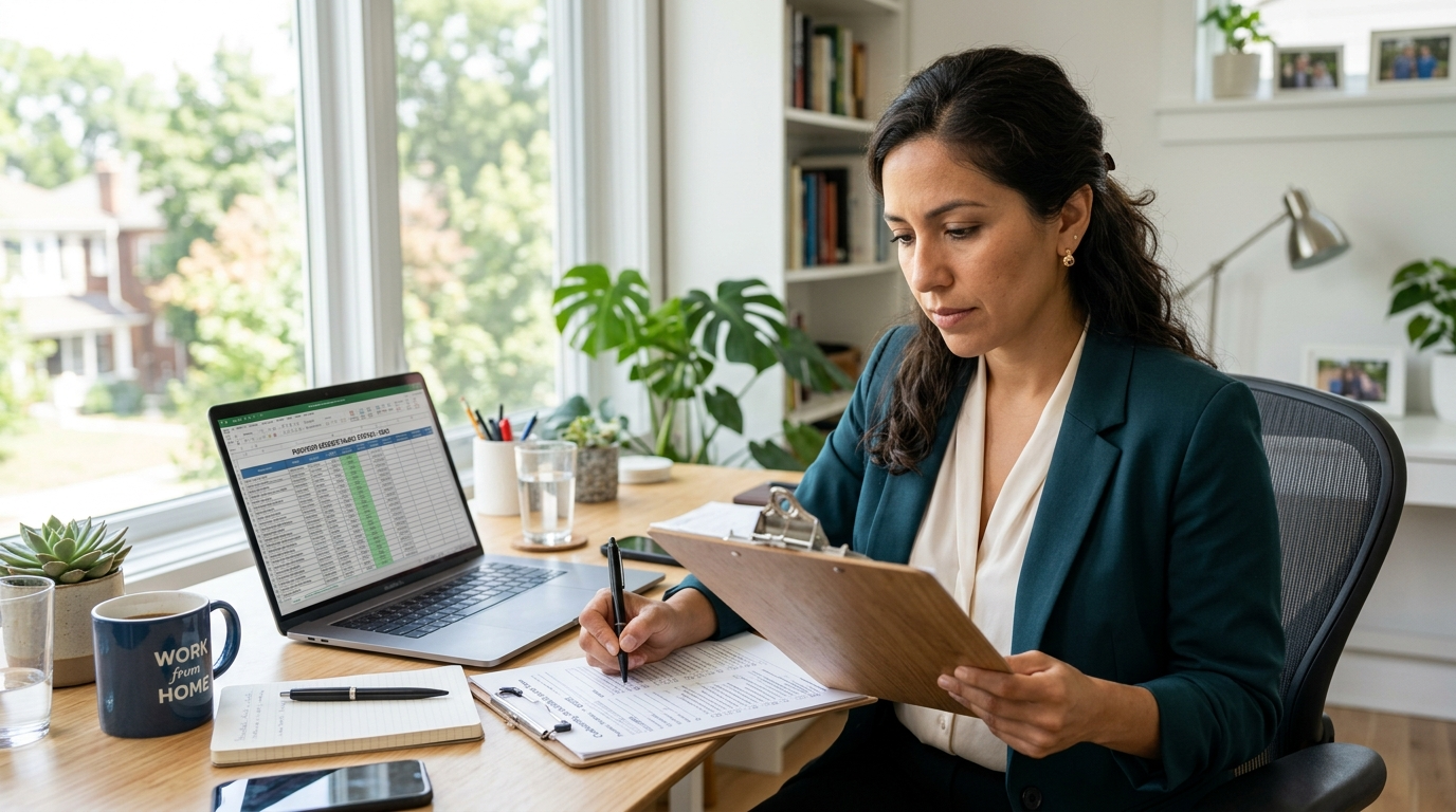 Nearshore medical credentialing VA cross-referencing a payer enrollment checklist against a provider's documentation file