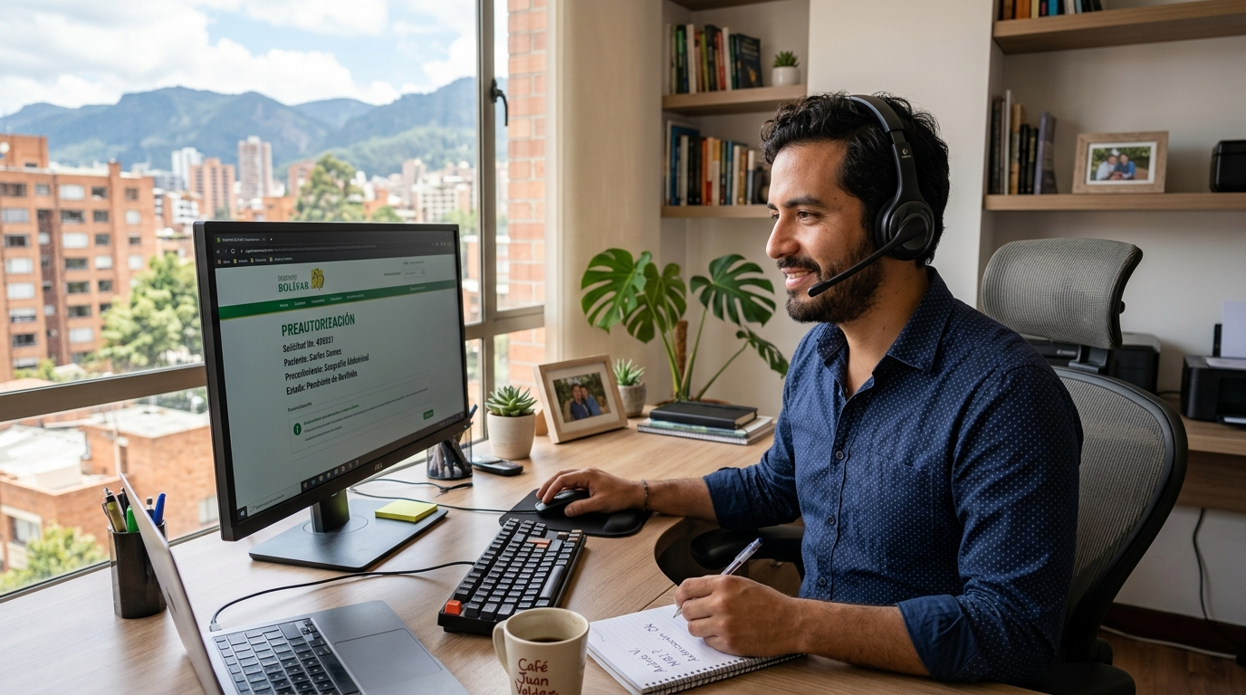 Nearshore medical VA on headset processing insurance pre-authorization, Latin American professional working US business hours