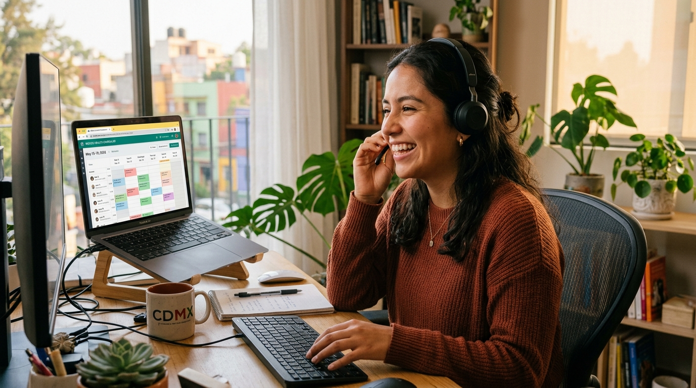Latin American medical virtual assistant scheduling patient appointments in real time, nearshore VA with English fluency