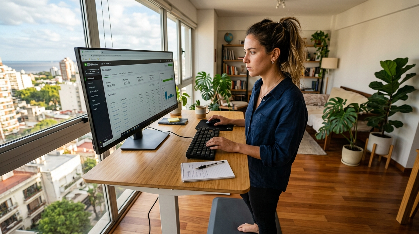 Nearshore bookkeeping virtual assistant in Buenos Aires managing QuickBooks accounts for a US business client