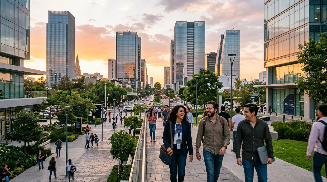 Guadalajara Mexico tech district skyline — the talent hub behind many nearshore staffing agency placements in 2026