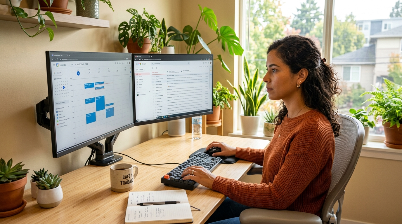 Nearshore Latin American executive assistant managing calendar and inbox during US business hours, 2026