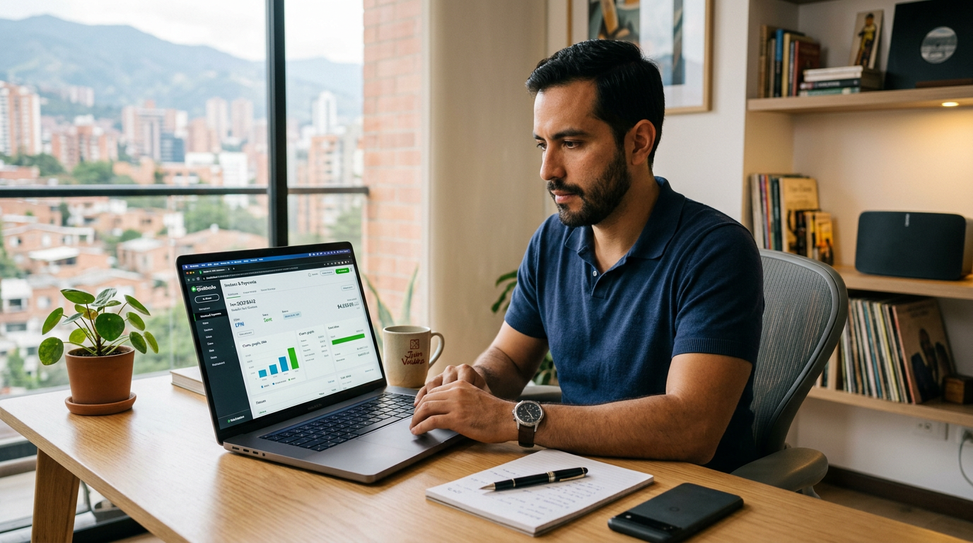Nearshore AP specialist reviewing e-commerce vendor invoices in QuickBooks, outsourced accounts payable workflow