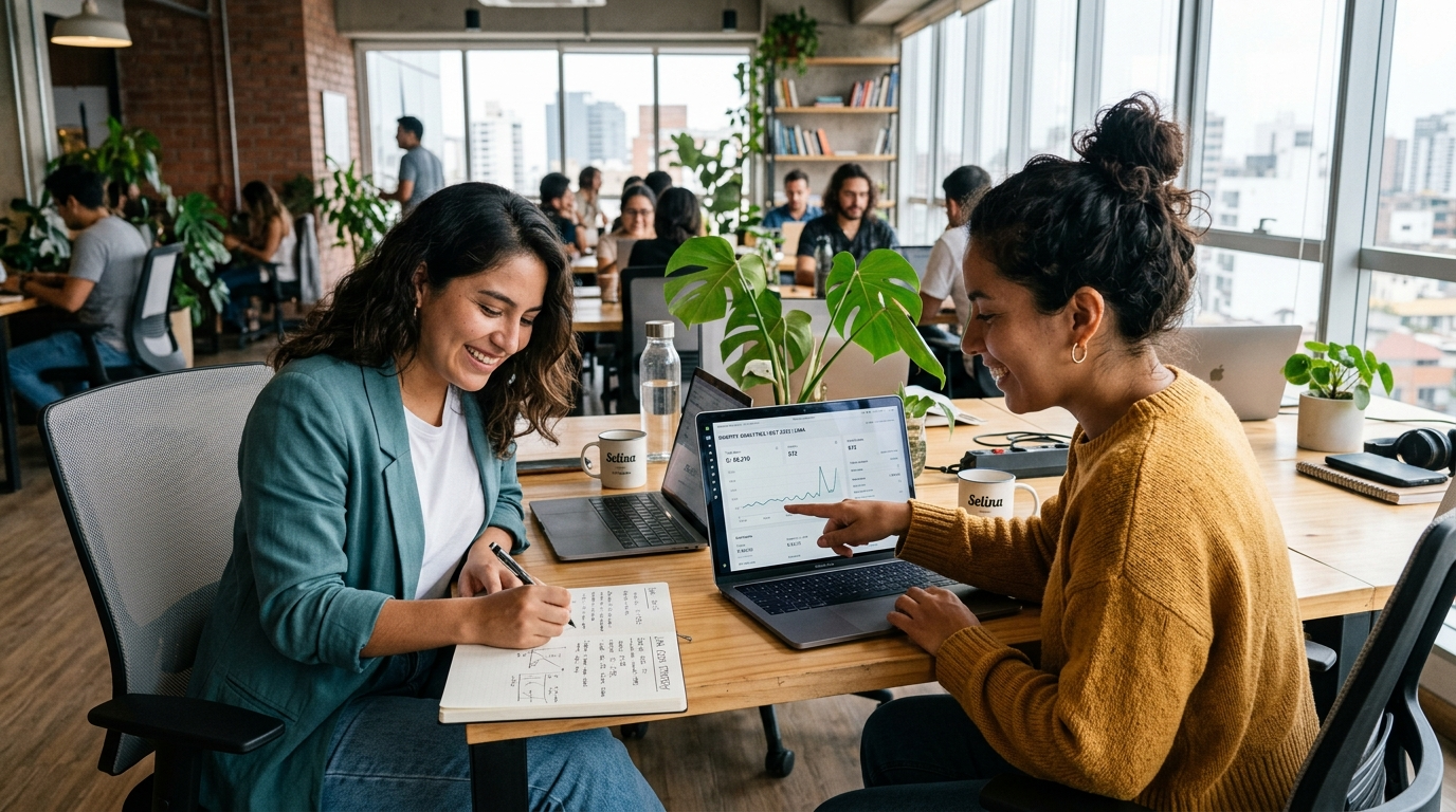 Nearshore Shopify virtual assistant team reviewing store analytics, showing the collaborative model behind managed shopify assistant cost