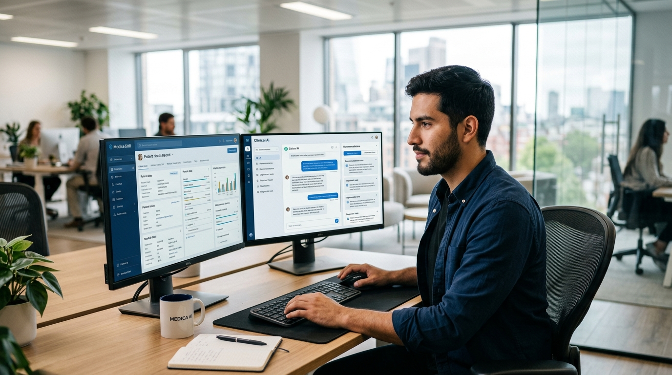 Virtual medical assistant using AI copilot alongside EHR software to process prior authorizations faster